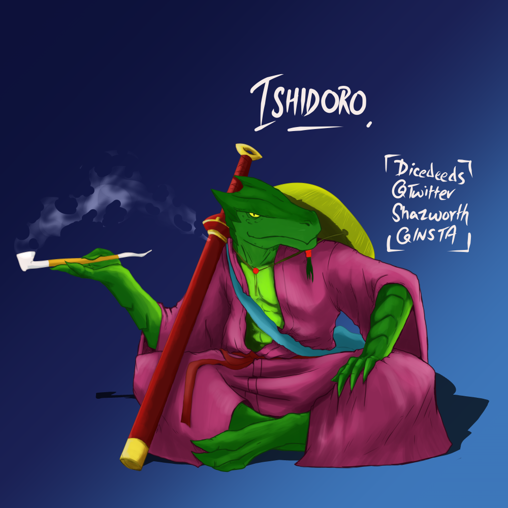 Ishidoro, dragonborn, DiceDeeds, Shazworth, dragon, green dragon